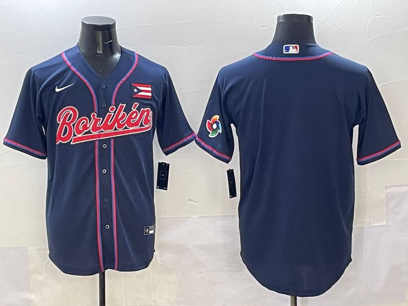 Men Puerto Rico Blank Blue Joint Name 2025 Nike MLB Jersey style 4